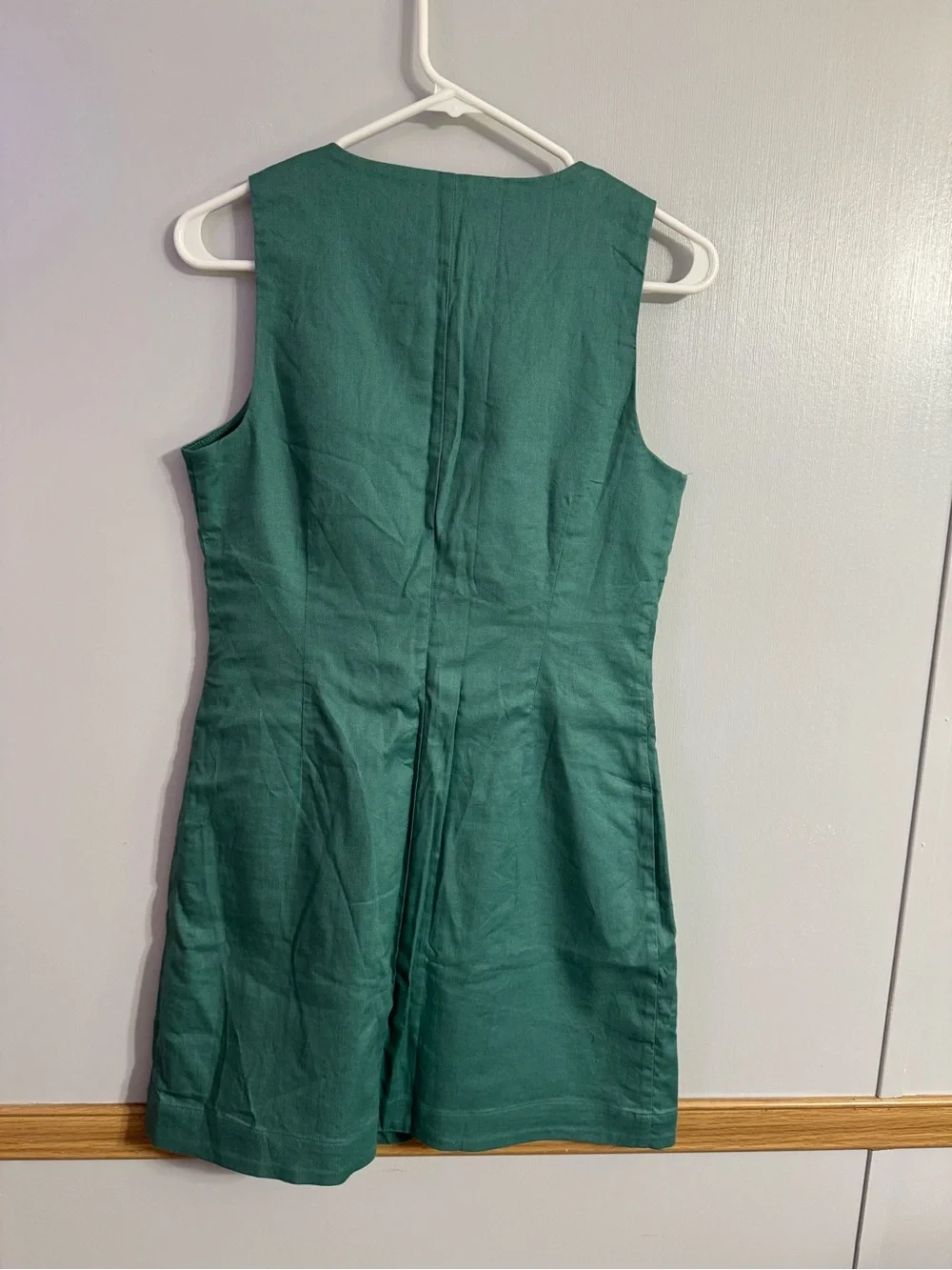 Banana Republic Square Neck Linen Blend Mini Dress Size XS Light Sea Green